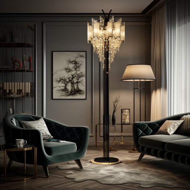 Luxury Floor Lamps in a luxury living room