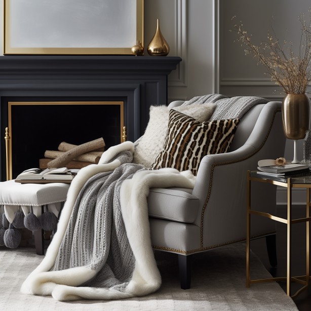 Plush Throws in a luxury living room